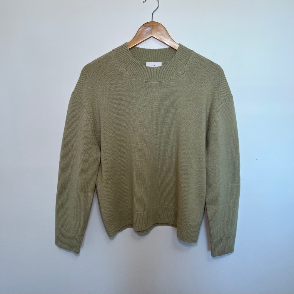 Crewneck Pullover Sweater in Light Olive TWP - Picture 4 of 8